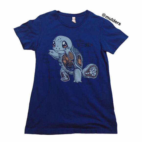 Next Level Apparel Pokemon Squirtle Anatomy Blue Pokenatomy Graphic Shirt - Picture 2 of 9